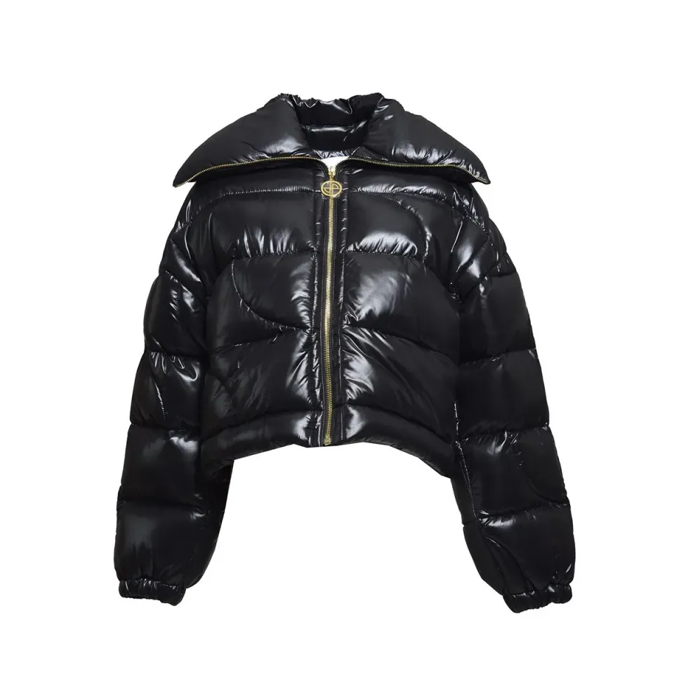 Patou OU0240123 piumino cropped nero in nylon