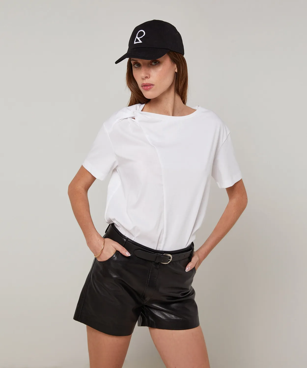 Rodier pantaloncini pelle agnello neri