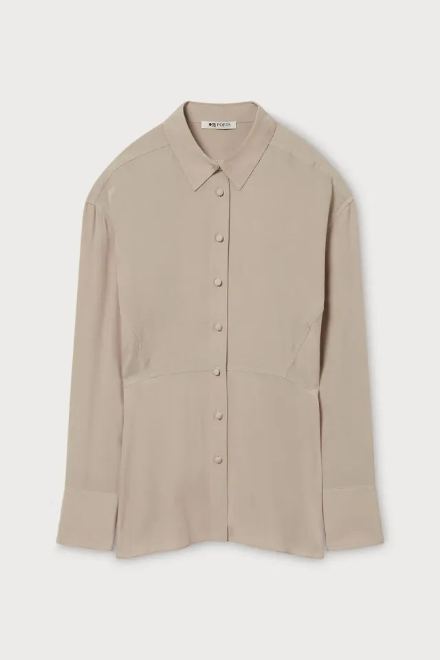 PORTS 1961 camicia maniche lunghe Light Stone