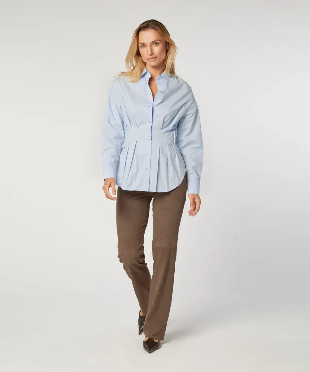 Rodier Camicia Aderente Cotone celeste S-XL sagomata