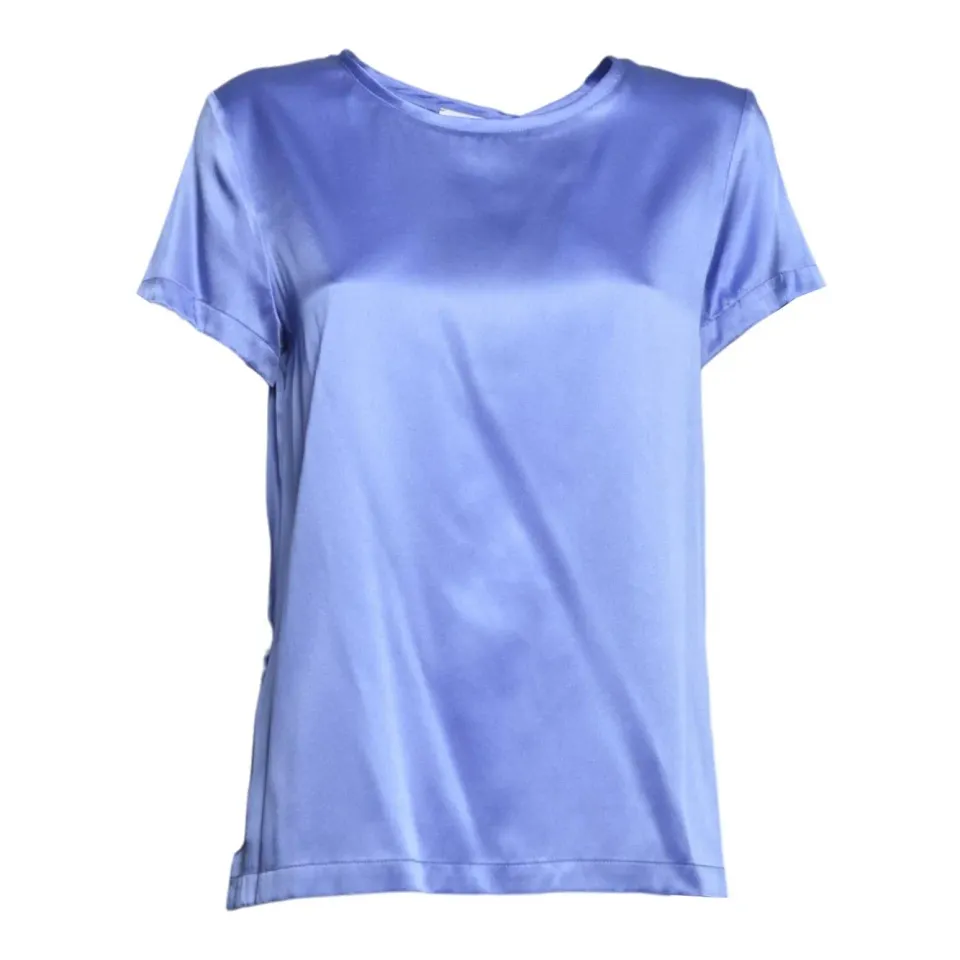 Solotre M1AB0173ABU83S t-shirt seta azzurro