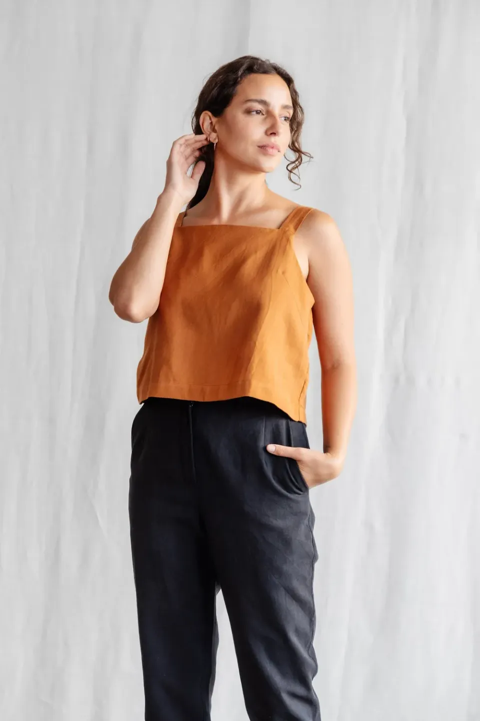 Jyoti Chira top cotone nocciola