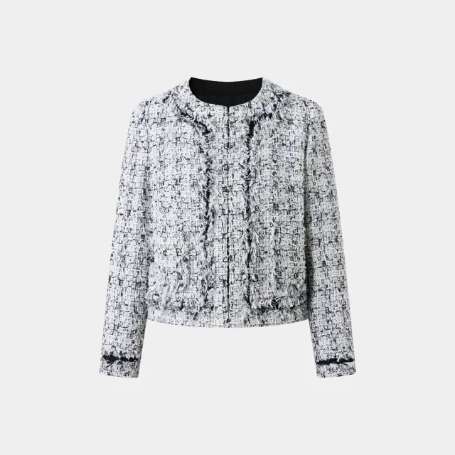 PORTS SS25 LQ8J014VFD014 giacca tweed crema nera