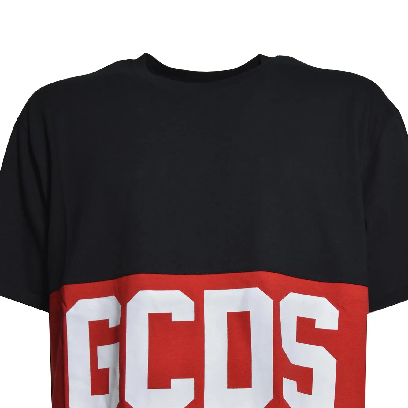 GCDS Z0MLQC140J101 t-shirt nero rosso loose XS-XL