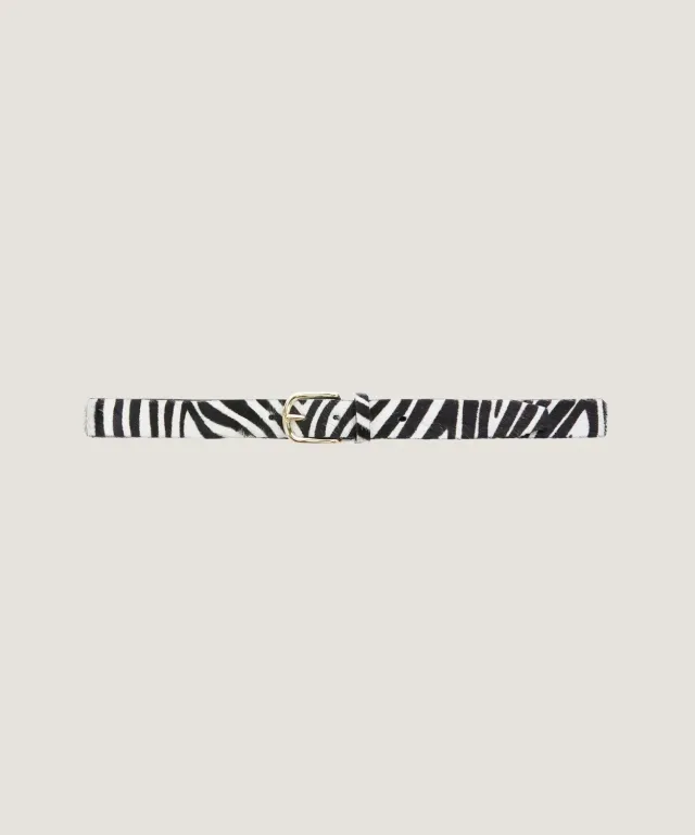 Rodier cintura in pelle zebra effetto cavallino