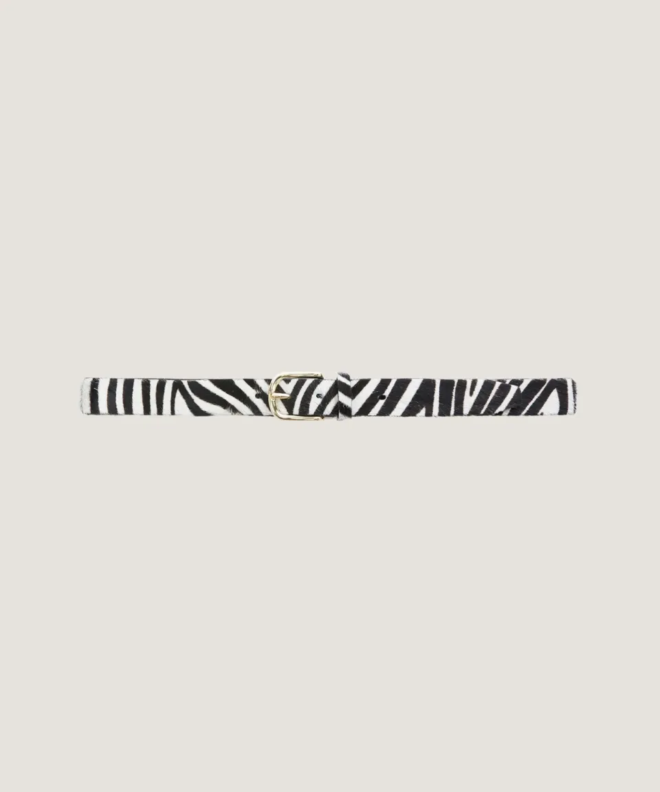 Rodier cintura in pelle zebra effetto cavallino