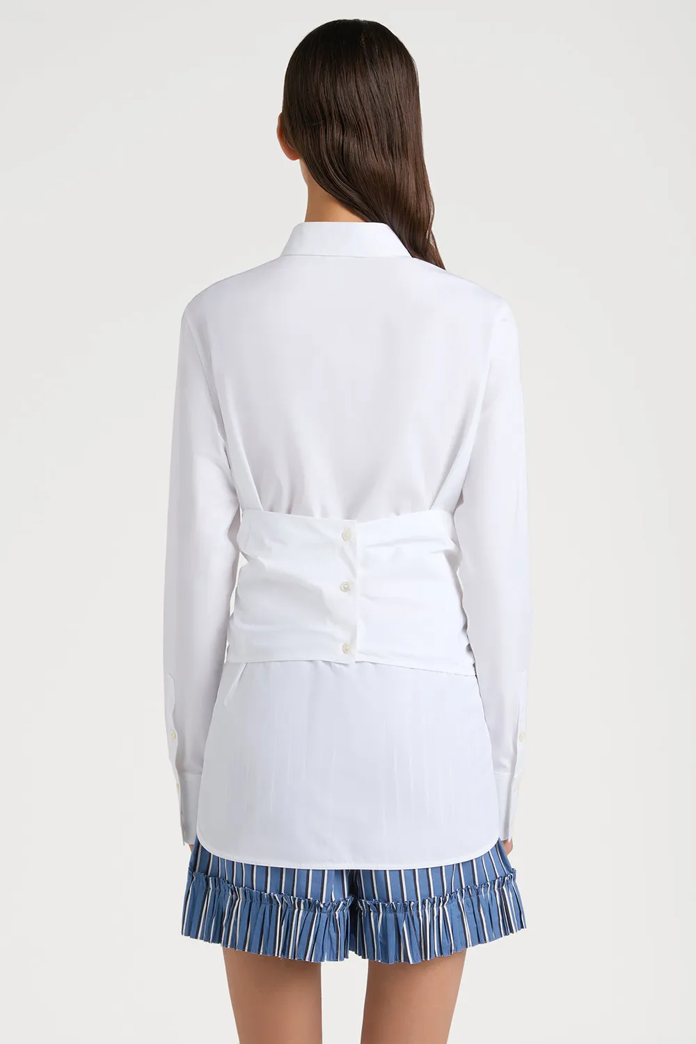 PORTS 1961 No.10 Wrap camicia bianca cotone donna