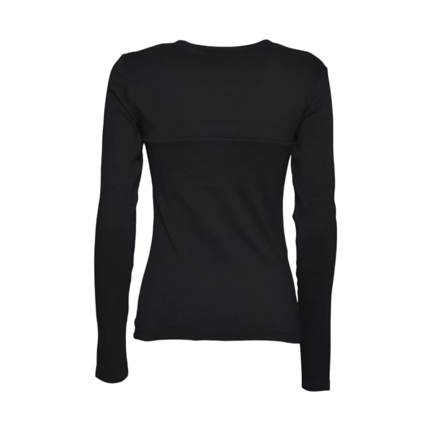 Courrèges 326JTS273JS0203 t-shirt manica lunga nera