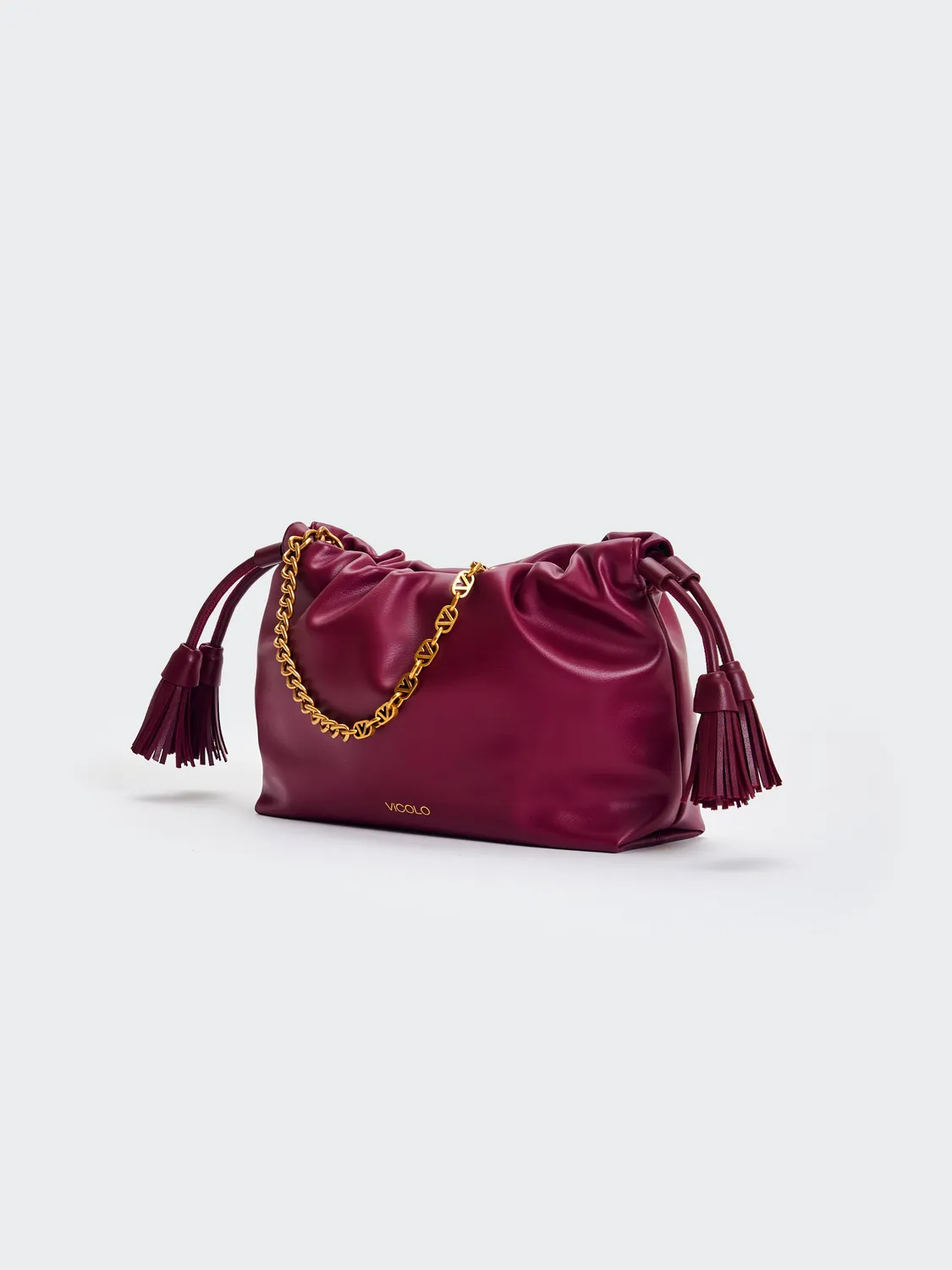 Vicolo Borsa Tassel Small vino tracolla catena