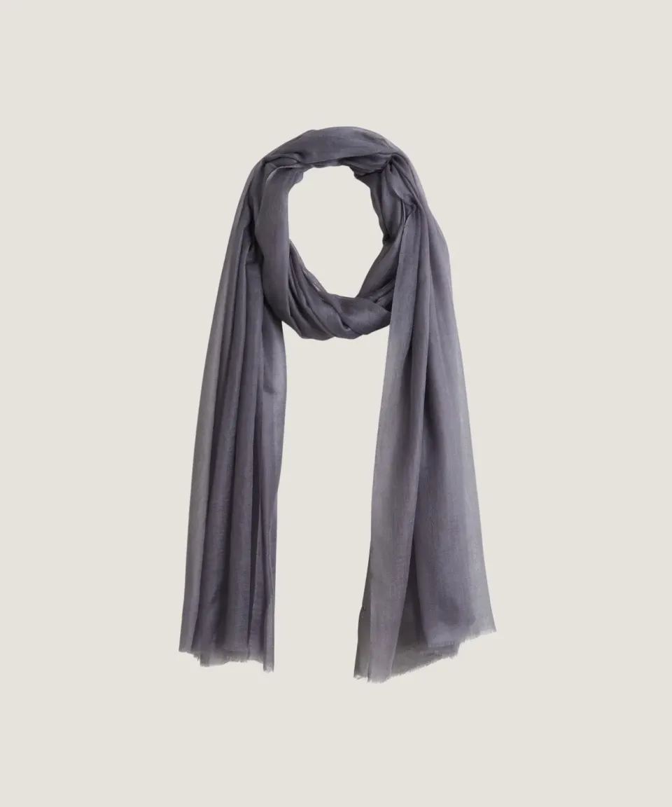 Rodier Sciarpa in Cashmere Pregiato Grigio Taglia Unica