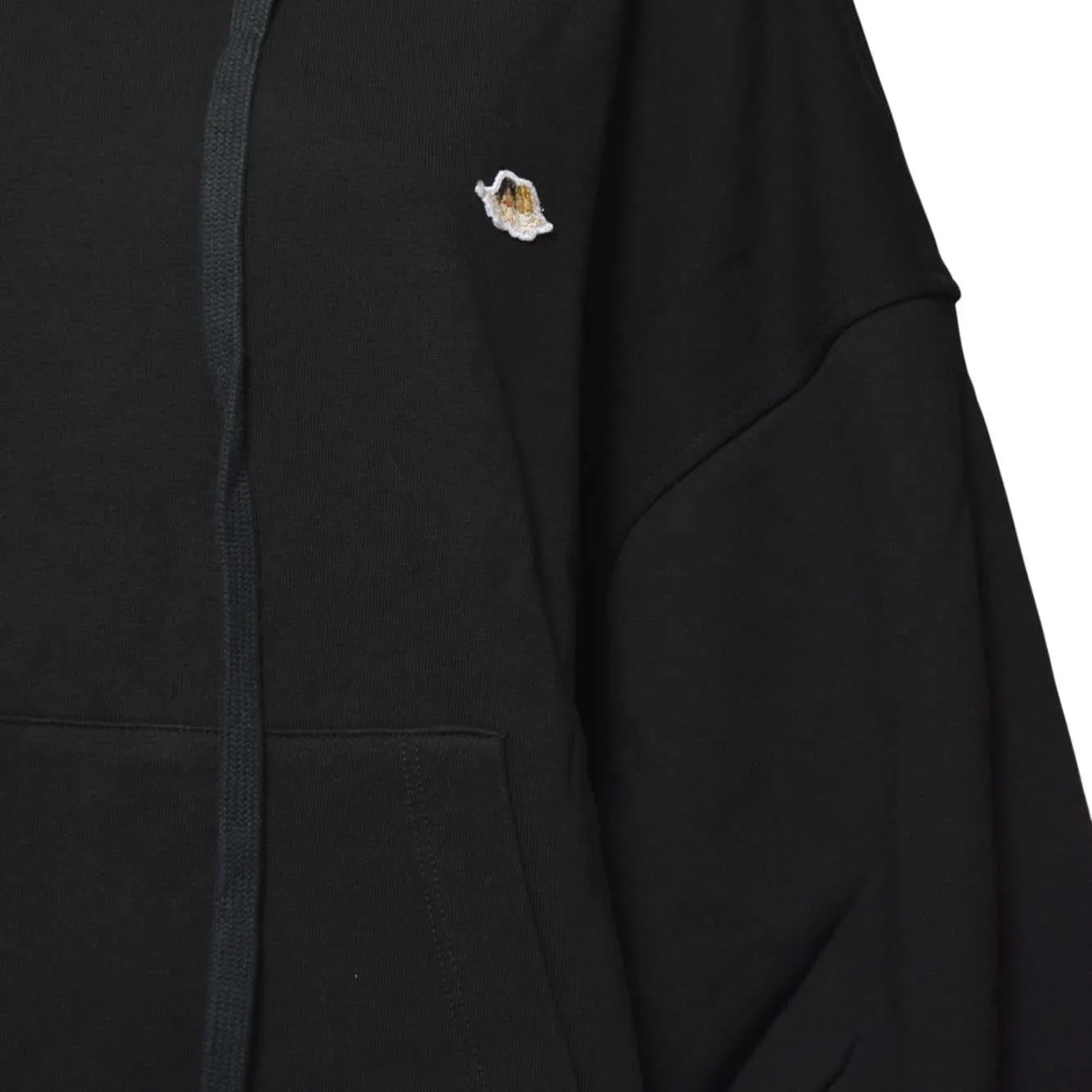 Fiorucci W02FPSHO092CJ05 felpa nera cappuccio cotone