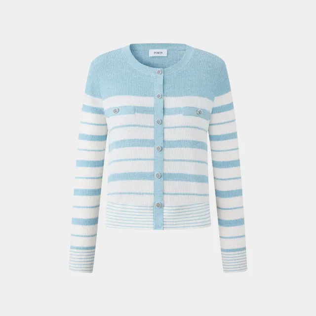 Ports SS26 SU8K006XKF051 cardigan a righe blu