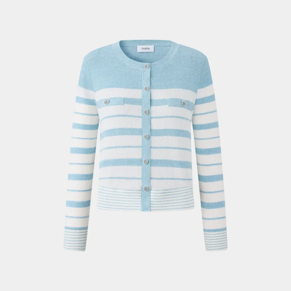 Ports SS26 SU8K006XKF051 cardigan a righe blu