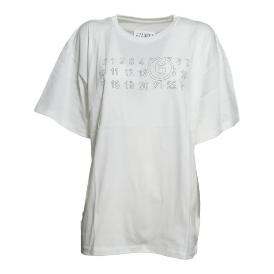 MM6 M61117MM02YM6102 t-shirt bimbo panna cotone