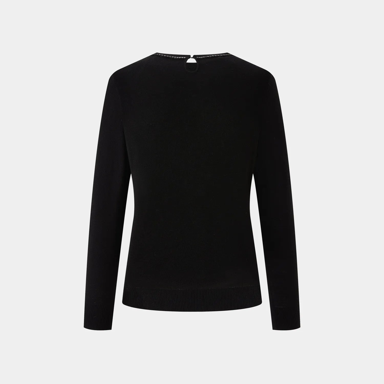 PORTS FW24 Silver Raindrop Chain maglione nero lana