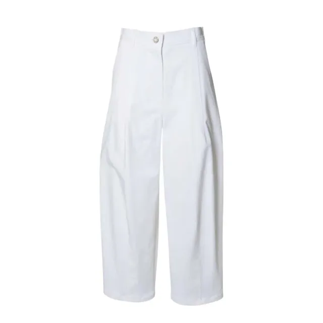 Max Mara Mina 2511131042600 pantalone baggy bianco cotone