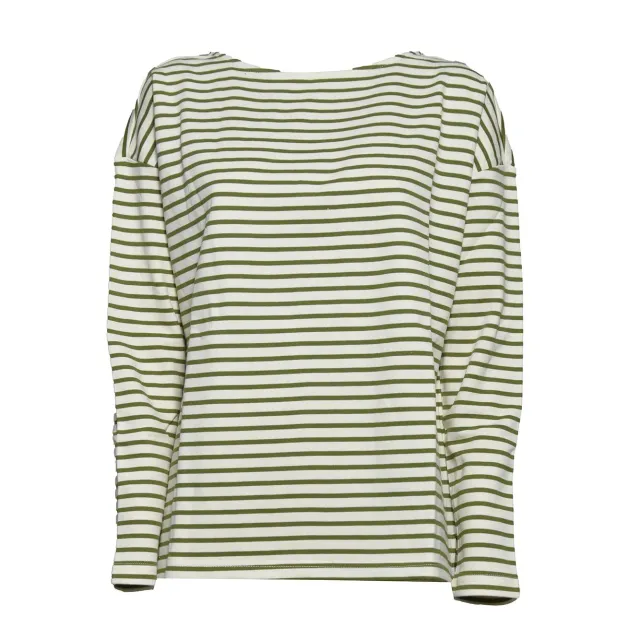 JcSophie L3006LOLA maglia verde maniche lunghe righe