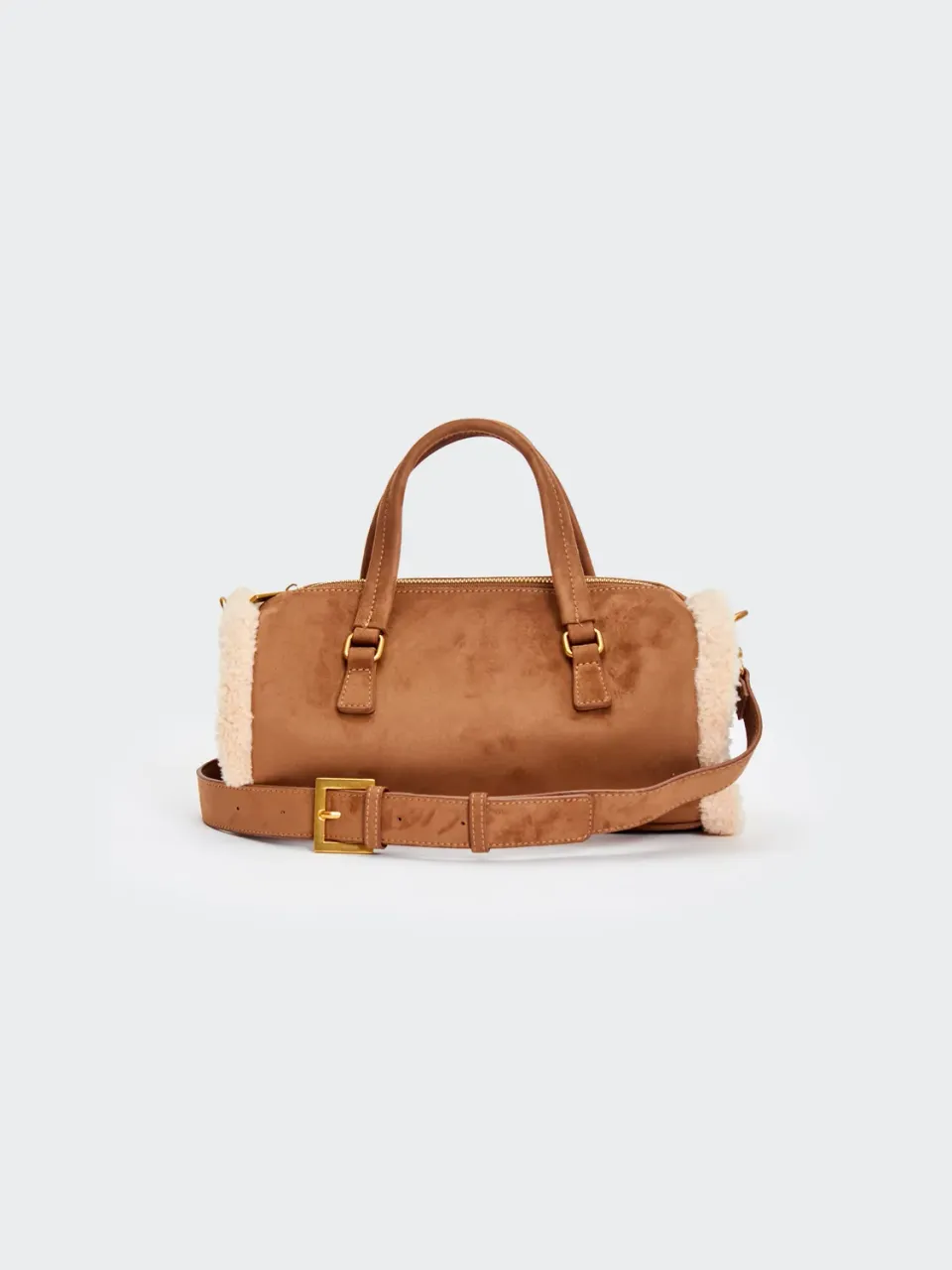 Vicolo Lumi Barrel borsa eco suede beige