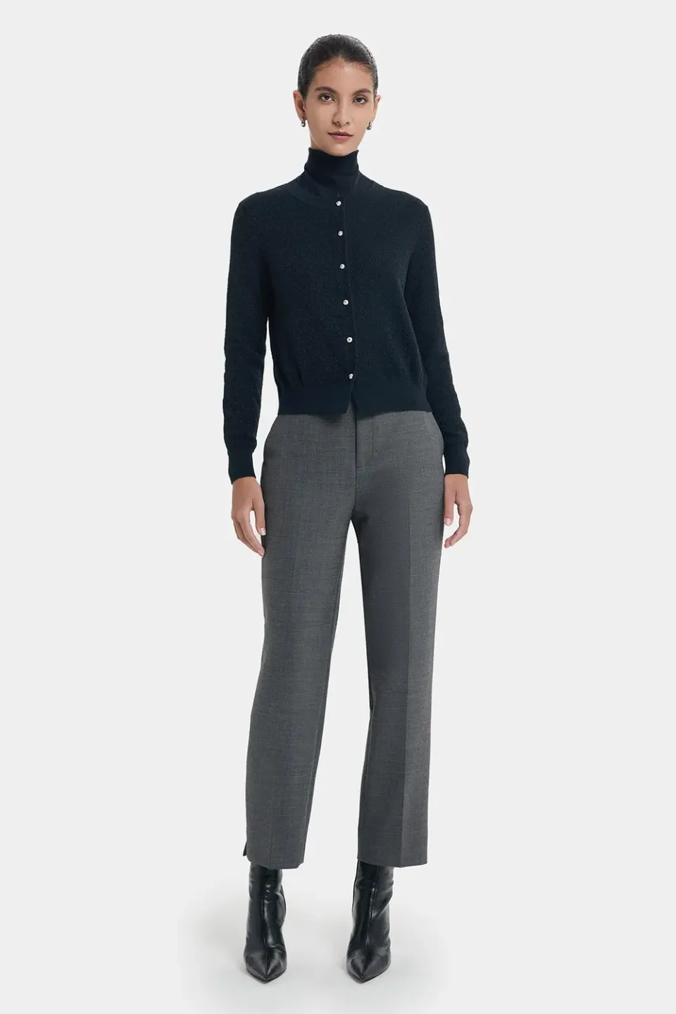 Ports Effortlessly Cigarette pantaloni grigio lana