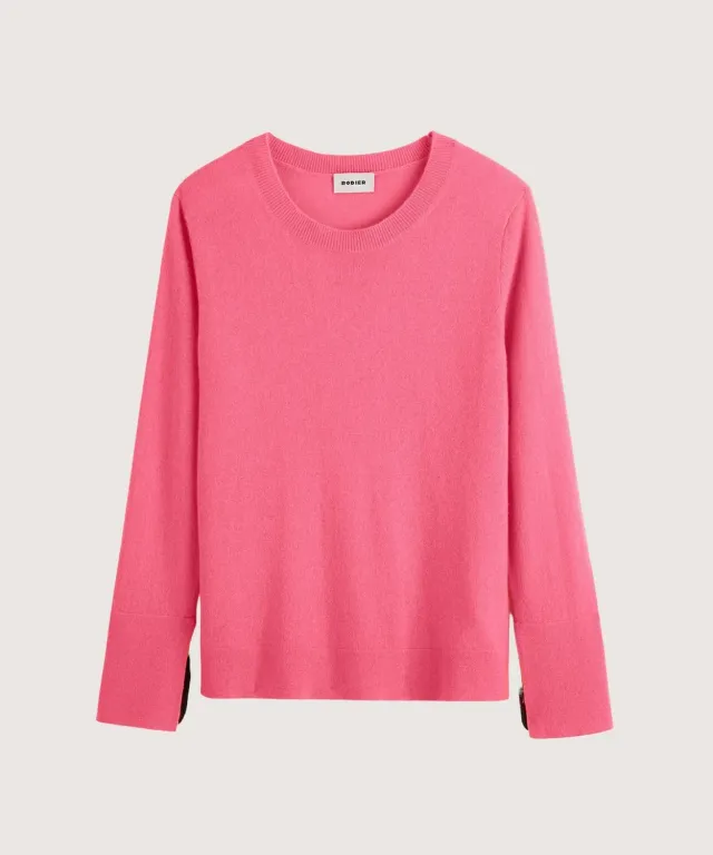 Rodier Maglione Girocollo Cashmere Corallo Donna 2 Fili
