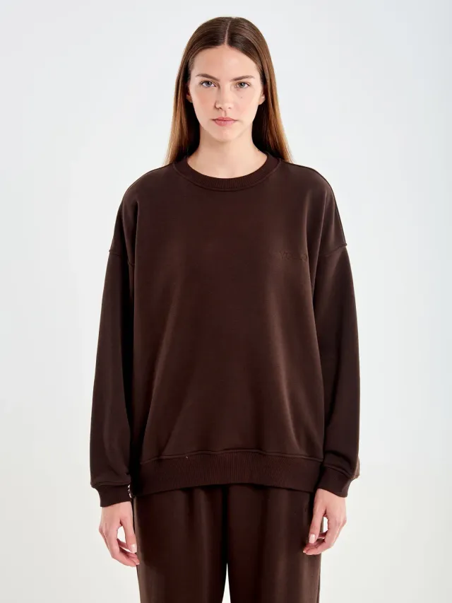 Vicolo Felpa con Spacchi Zip cotone fondente