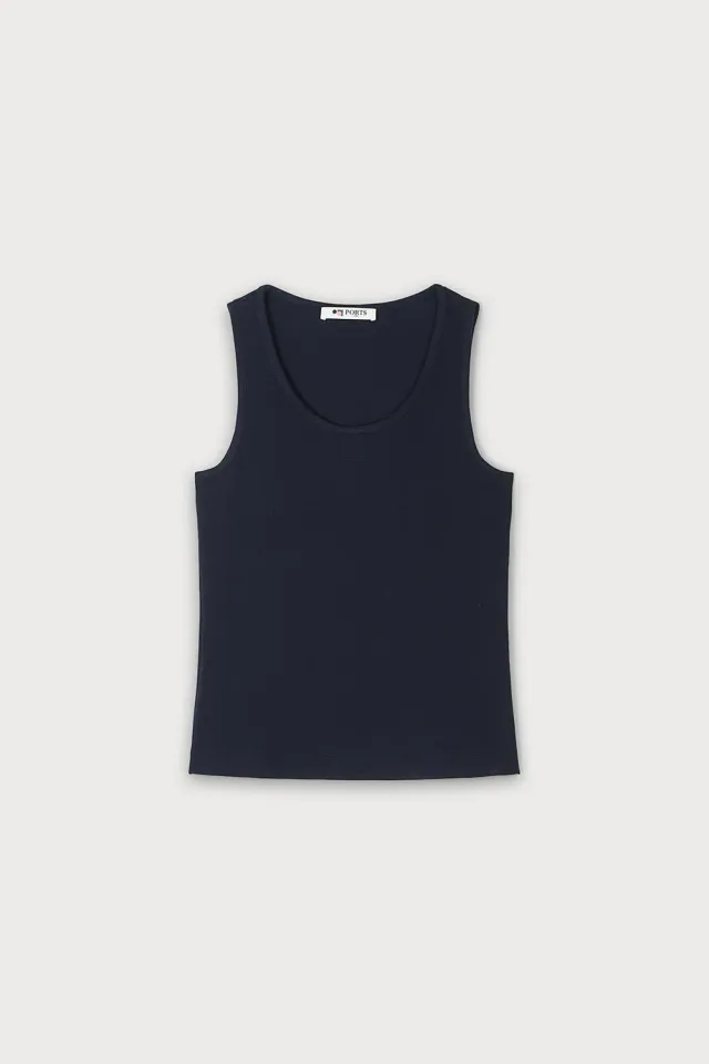 PORTS 1961 Scoop Neck canotta blu navy