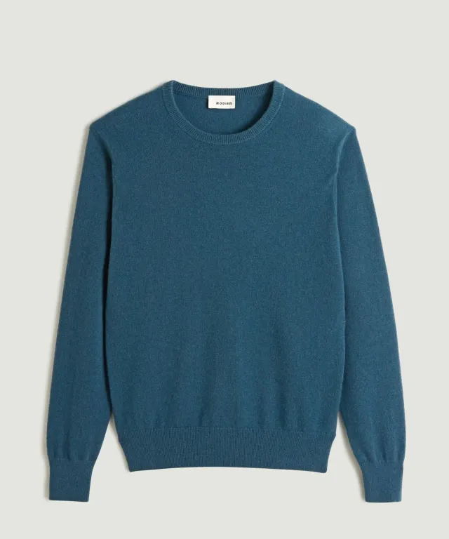 Rodier maglione girocollo uomo cashmere azzurro