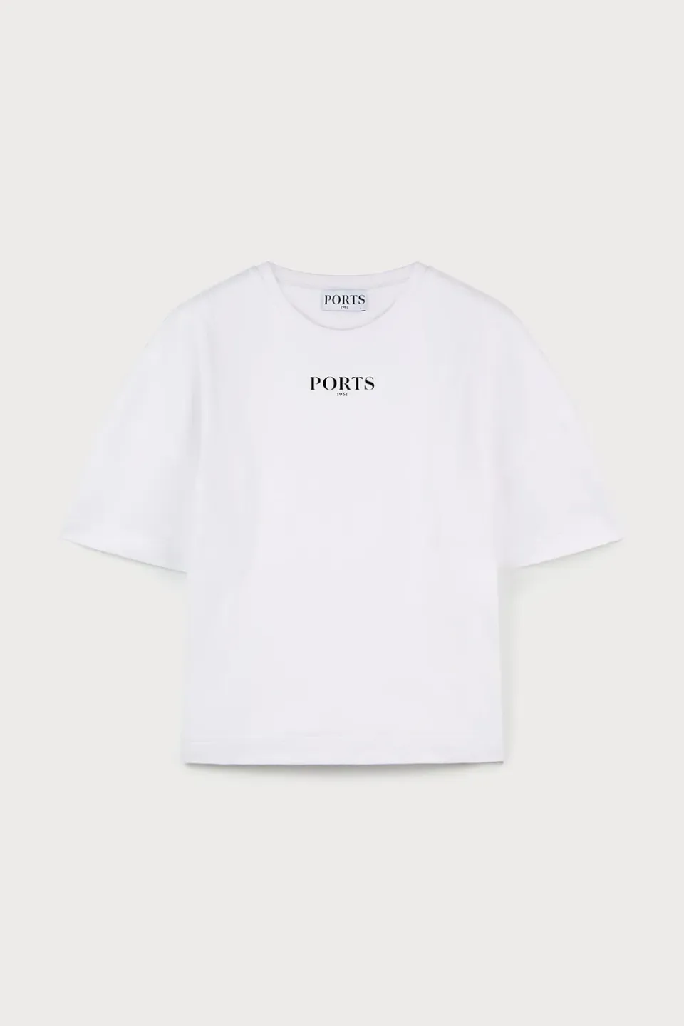 PORTS jersey t-shirt bianco ottico stampa classica