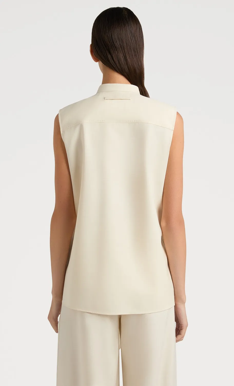 Ports 1961 Notable Asymmetric top avorio in lana