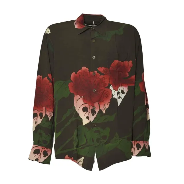 Our Legacy Above Shirt M4252AH camicia verde stampa