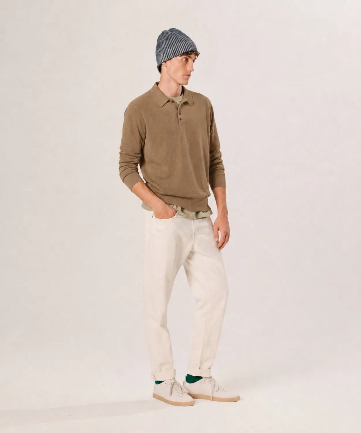Rodier Polo Lana Merino Cammello Uomo