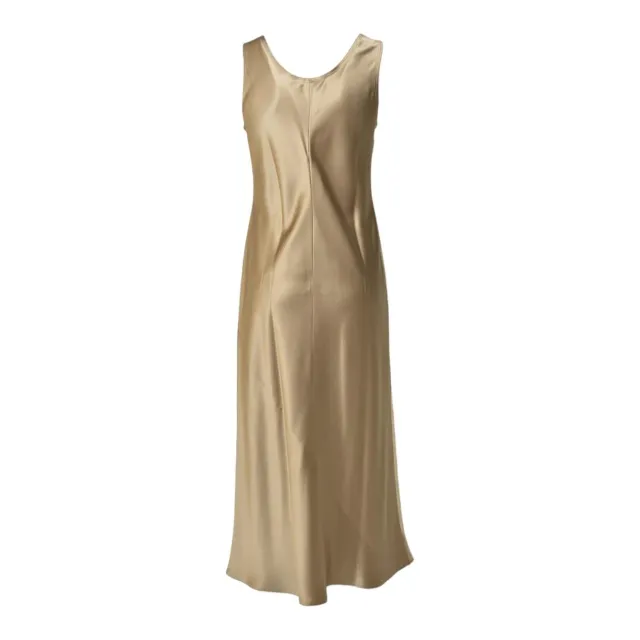 Max Mara Banjo 2511221018600 abito beige scuro pura seta