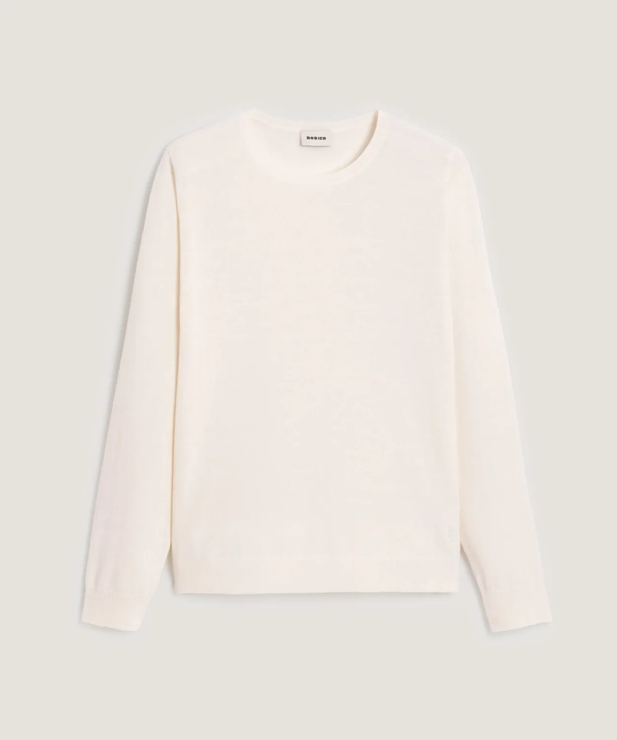 Rodier Basiques Maglione girocollo lana merino bianco 100%