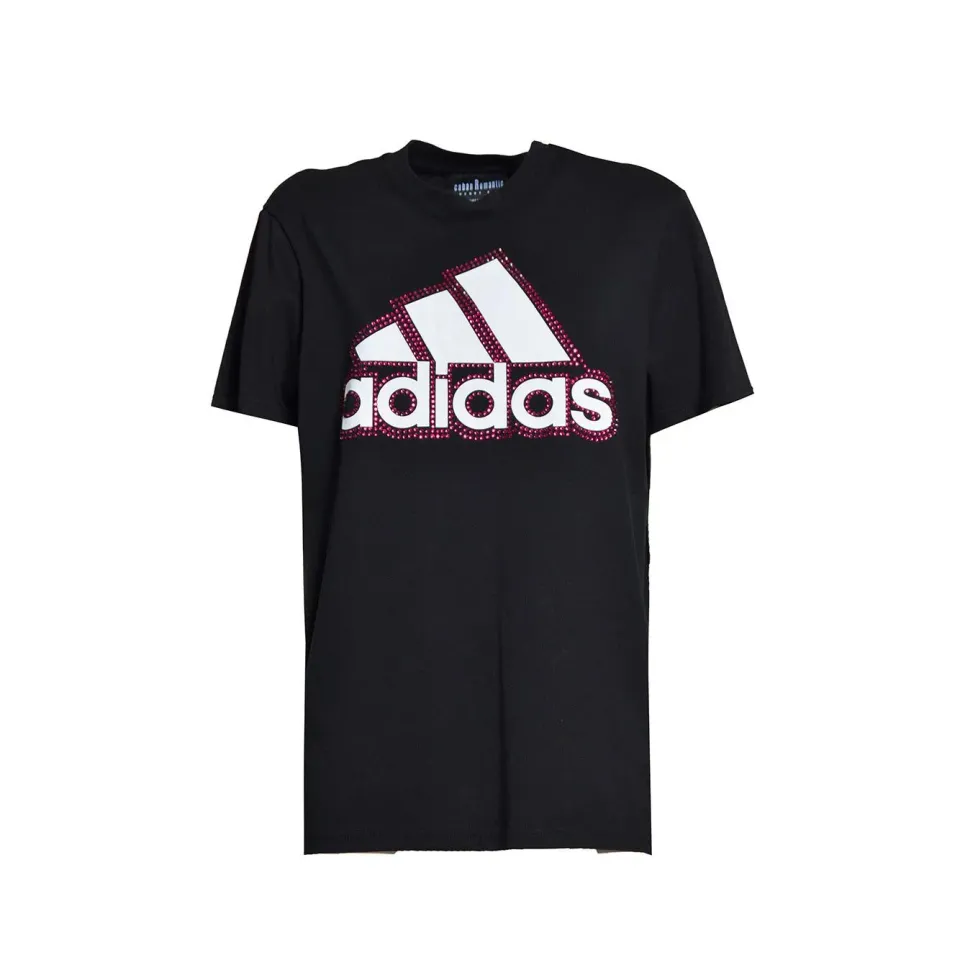Caban Romantic x Adidas CBTSHIRT4 t-shirt nero rosa swarovski