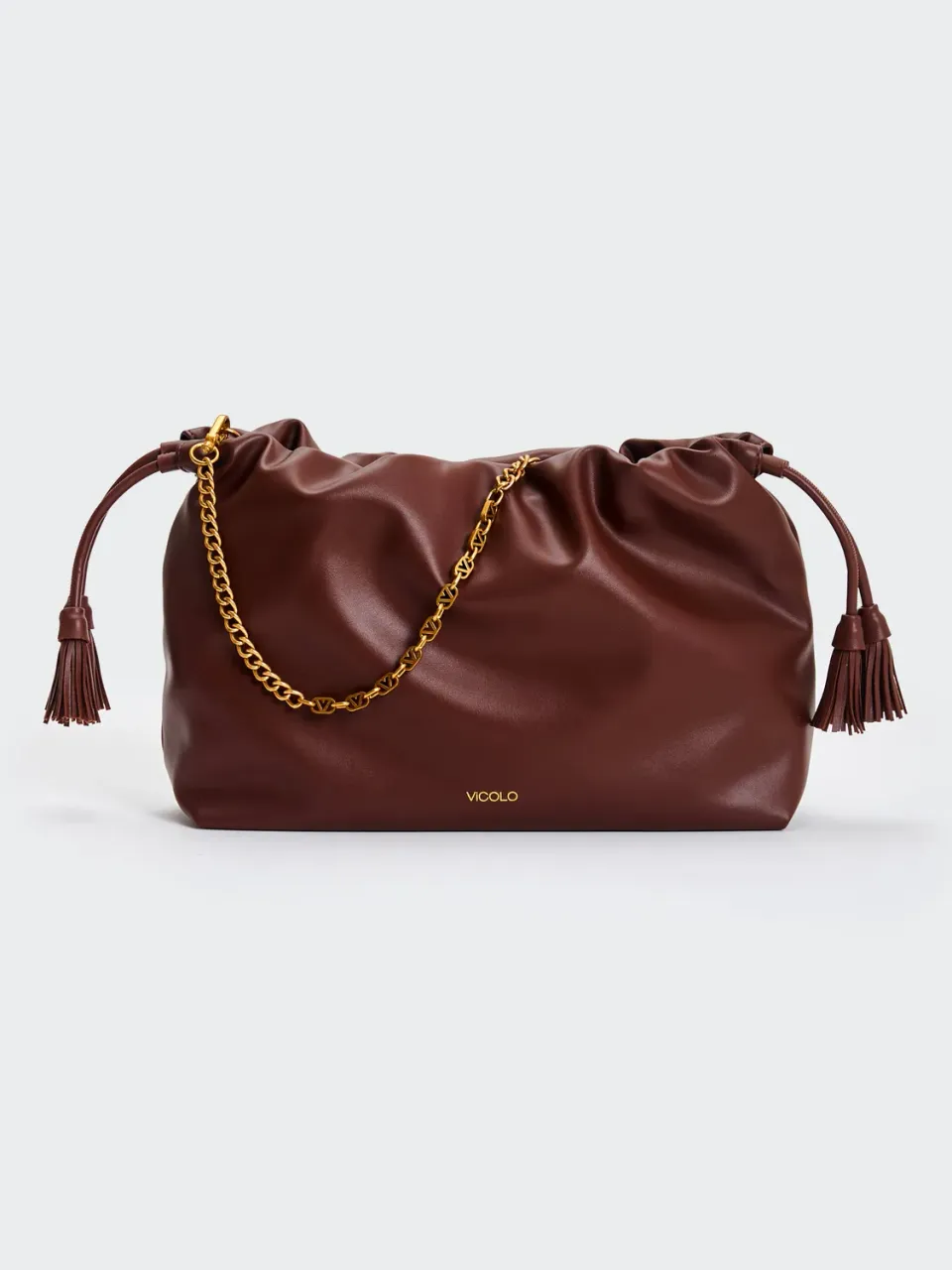 Vicolo Borsa Tassel Medium spalla moka catena nappine