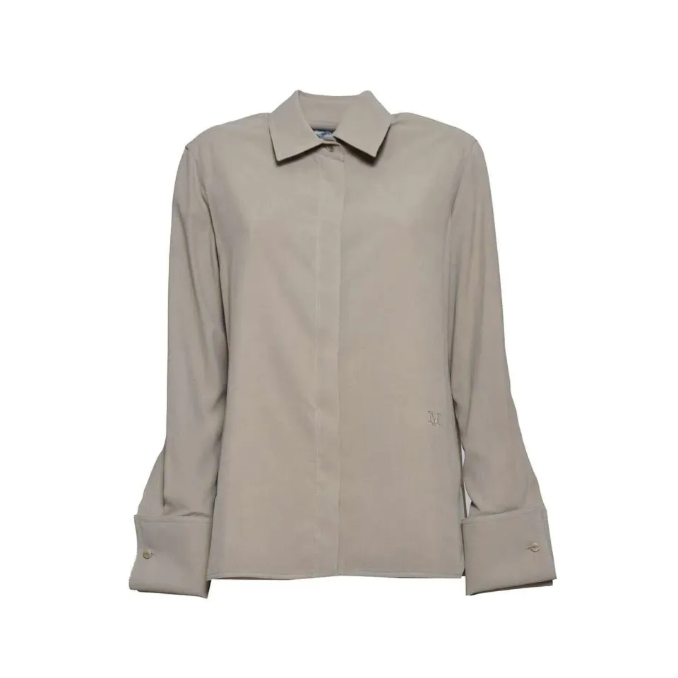 Max Mara Candia 2411111033600 camicia seta tortora 44