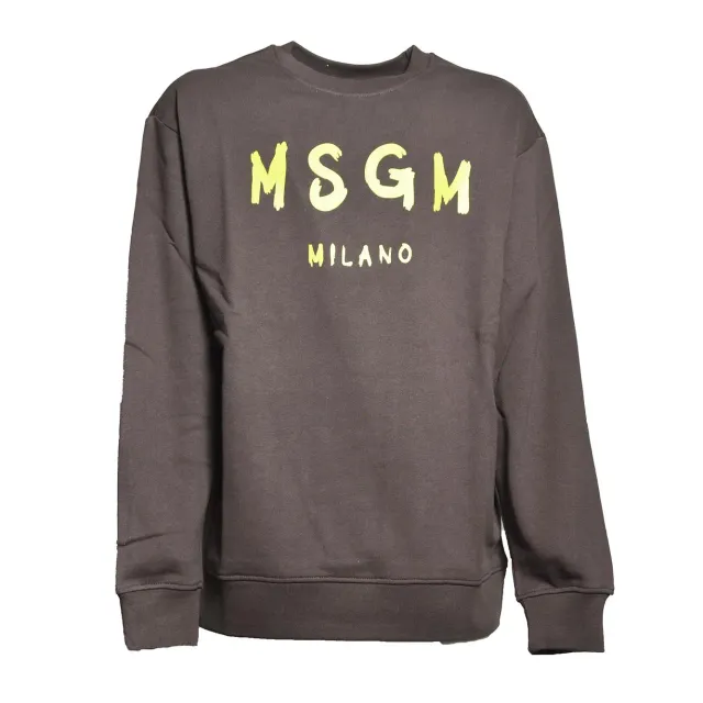MSGM Junior felpa S6MSJUSW007 marrone 12A 14A cotone