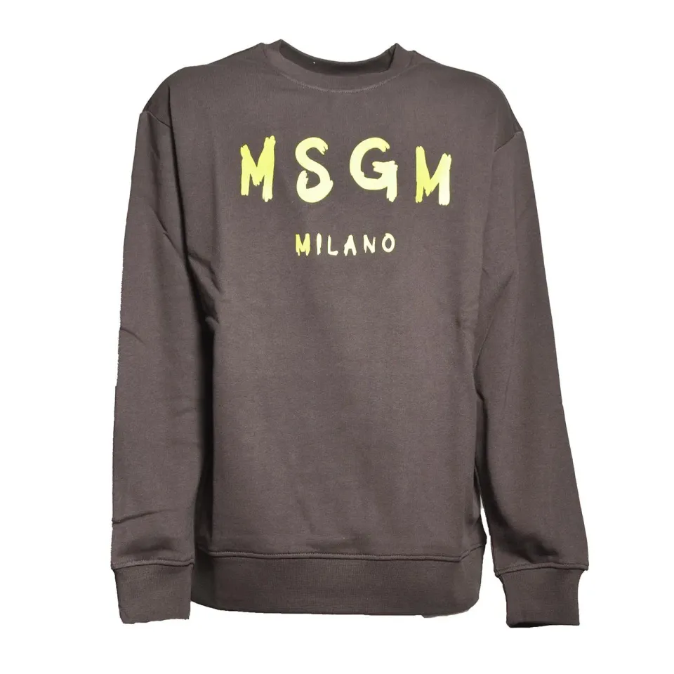MSGM Junior felpa S6MSJUSW007 marrone 12A 14A cotone