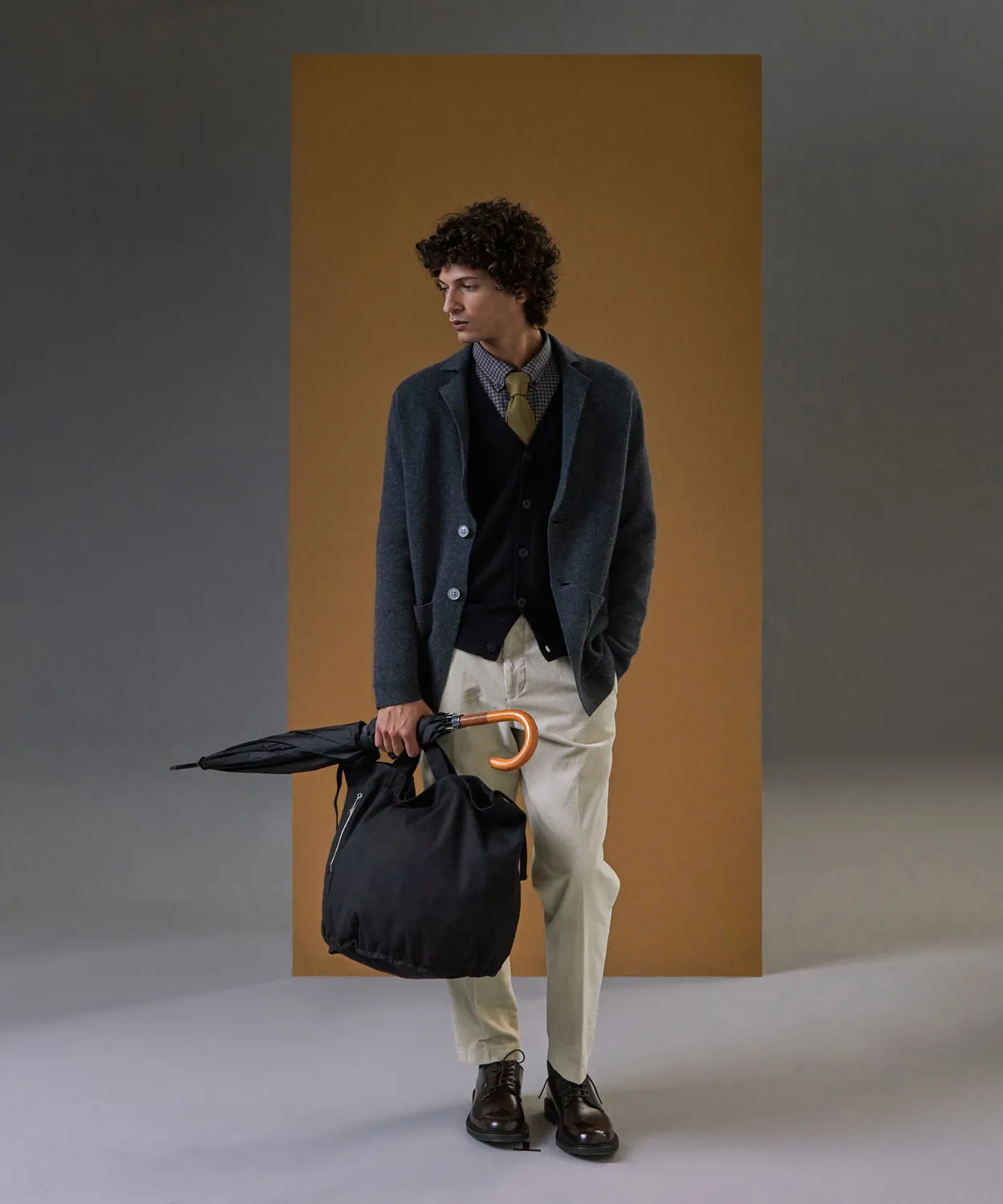 Rodier cardigan cashmere 2 fili scollo V nero uomo