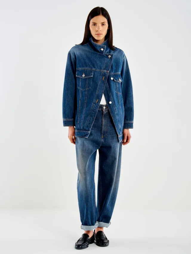 Vicolo Taglio Obliquo giacca denim blu