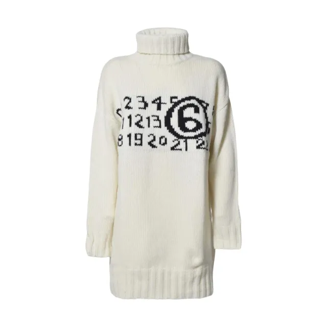 MM6 Maison Margiela M60848MM06M6101 vestito bianco lana