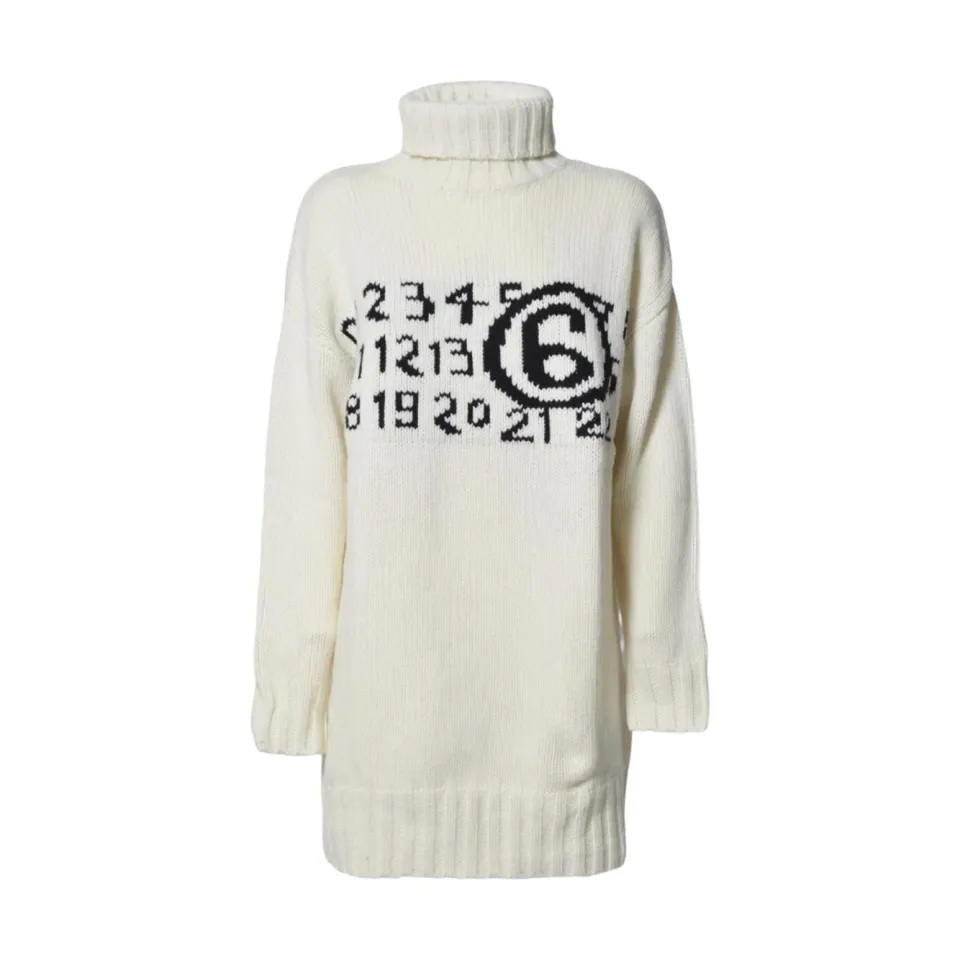 MM6 Maison Margiela M60848MM06M6101 vestito bianco lana
