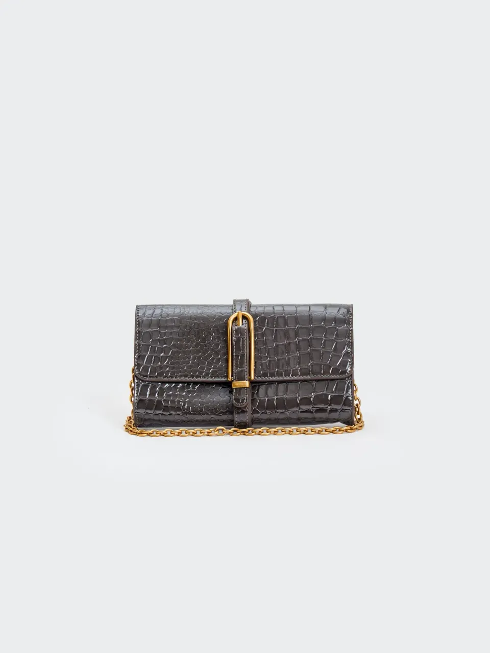 Vicolo Shibuya Belted pochette mini grigia catena