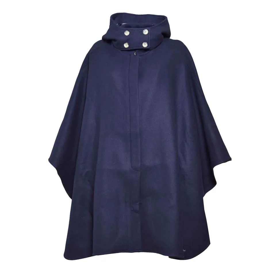Chloé Junior cappotto lana blu con cappuccio 14A