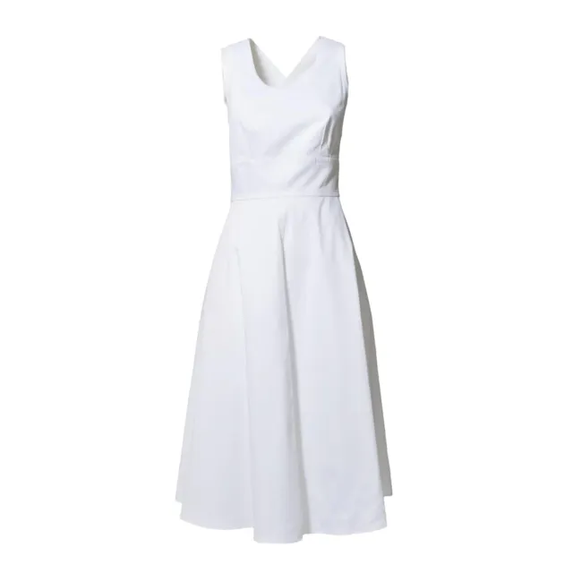Aspesi 2938L107 abito midi bianco piquet cotone