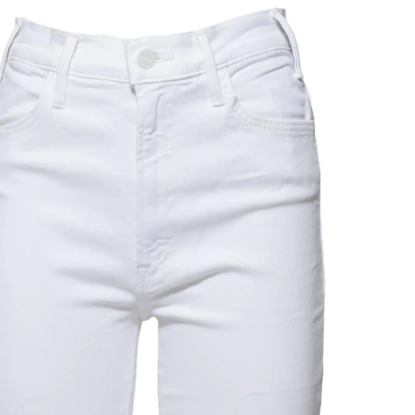 Mother The Hustler Ankle Fray 1117753 jeans bianchi elasticizzati