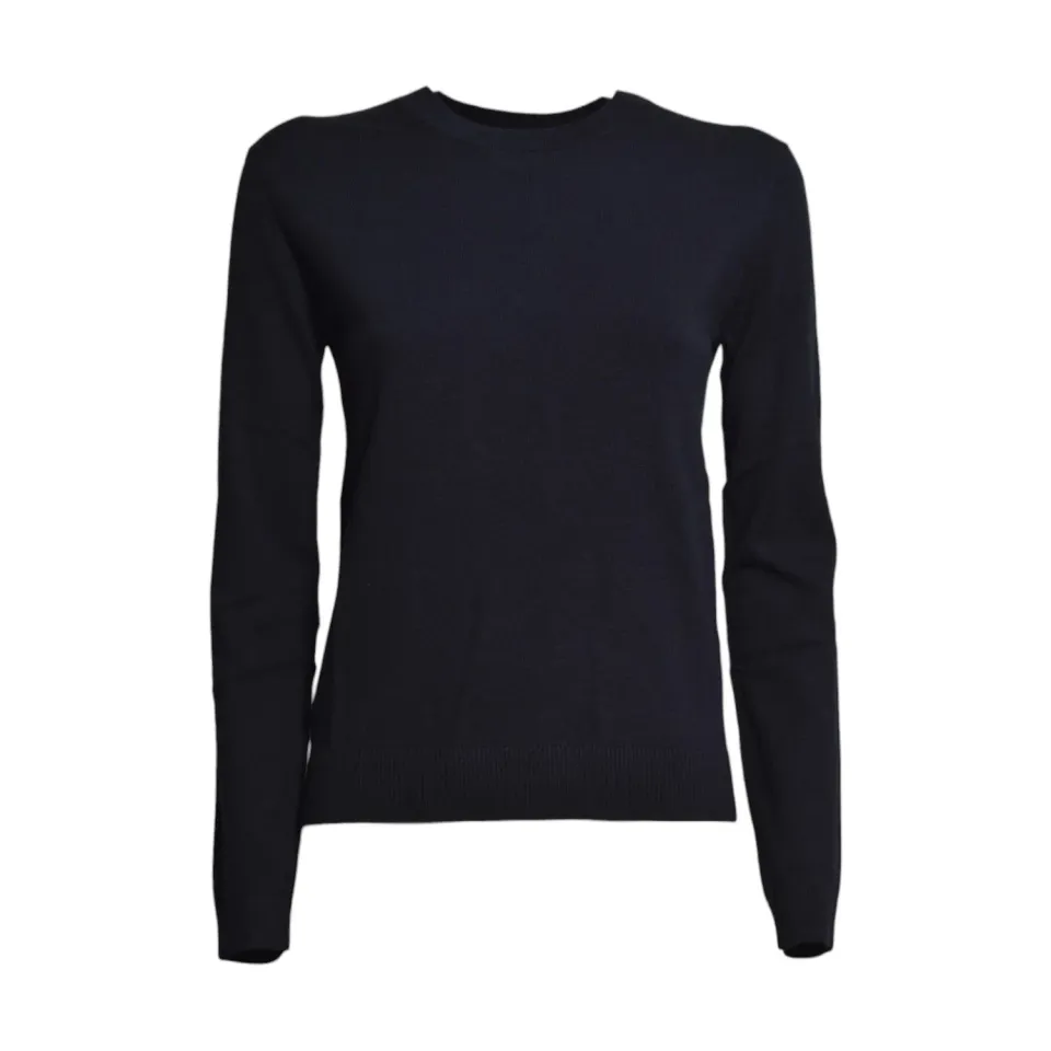 Max Mara Weekend Sicilia maglia girocollo blu notte seta