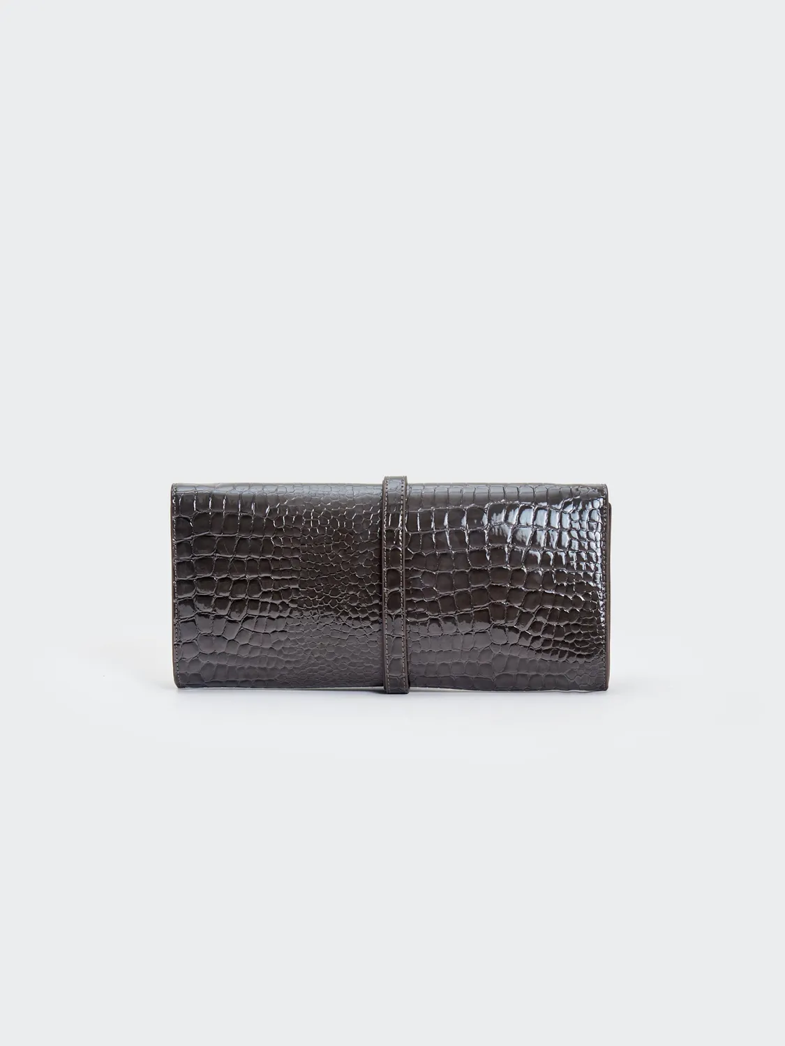 VICOLO Shibuya Belted Maxi borsa grigia tracolla unica