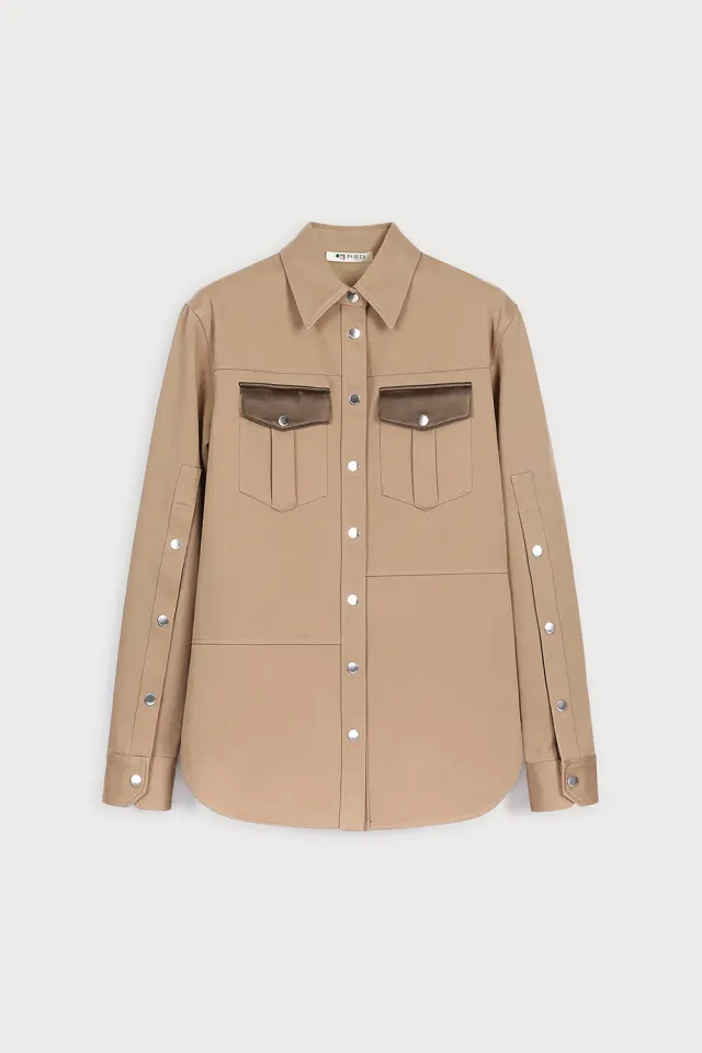 PORTS PW325HLS10 camicia cargo camel tasche