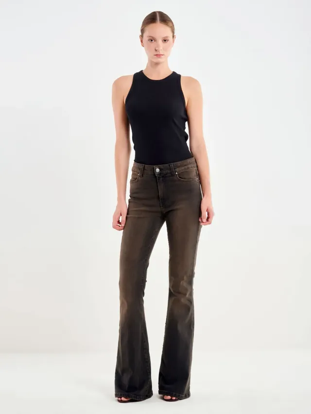 Vicolo Gisele Flare jeans moro nero flare vita media